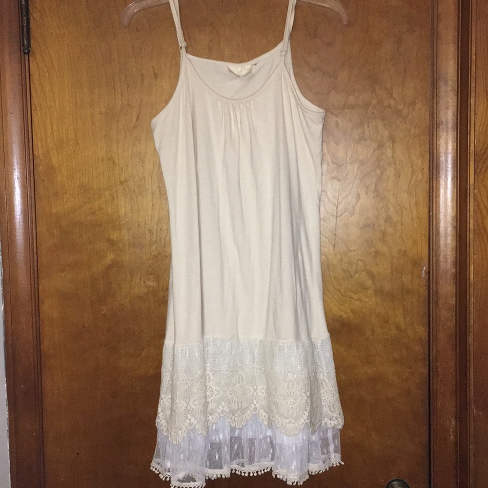 Cream color lace slip extender tunic length